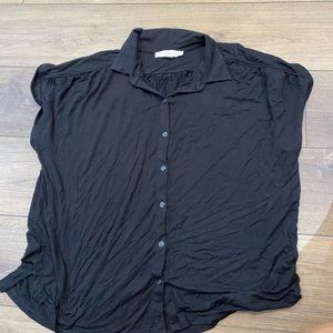 Women’s soft black button down blouse
